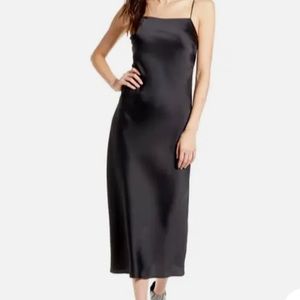 Topshop black satin slip dress size US 6, never worn.